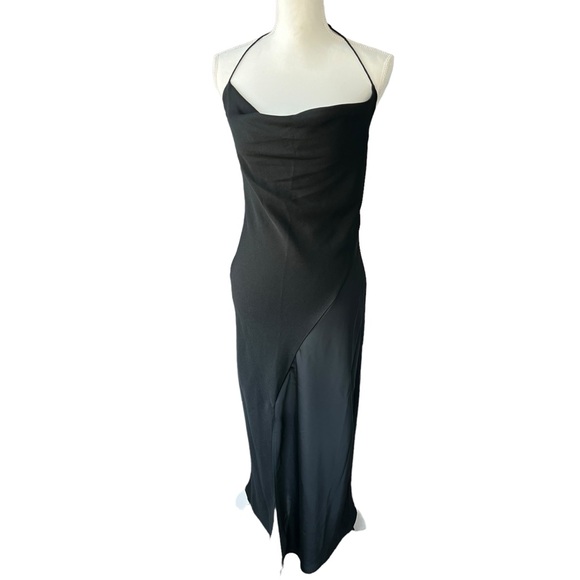 Cushnie x target collab black silky maxi dress back bow women 4 formal gown - Picture 1 of 3